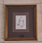 Jos Mous  1896 - 1968    Tekening  Vrouw met hondje, Verzenden
