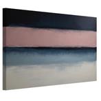 Minimal art met roze en blauw canvas 60x40cm - 18mm., Antiek en Kunst, Verzenden