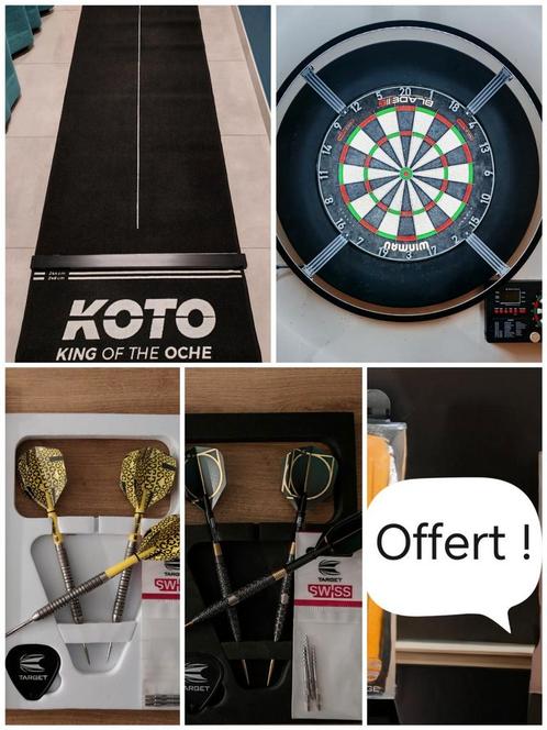 Fléchettes pointes acier / Steel dart - Lot matériel, Sport en Fitness, Darts, Zo goed als nieuw, Pijlen, Ophalen