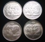 belgie 4 x 100 frank 4 koningen 2x1951 (NLD) + 2x1954 (FRA), Ophalen of Verzenden, Zilver, Setje, Zilver