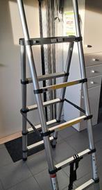 Telescopische Vouwladder - Kader 1,4+1,7m trapladder, Doe-het-zelf en Bouw, Ophalen, Zo goed als nieuw