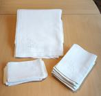 Wit linnen tafelkleed 175cm x 290 cm met 24 servetten, Ophalen of Verzenden, Gebruikt, Rechthoek, Binnen
