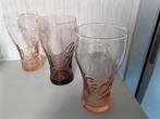 3 coca cola glazen 14,5 hoog ,2 zalmkleur,1 paars, Ophalen, Zo goed als nieuw
