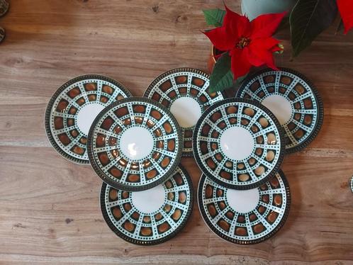 Vintage bordjes Bernadette – BOCH stijl, retro des, Huis en Inrichting, Keuken | Servies, Gebruikt, Kop(pen) en/of Schotel(s)