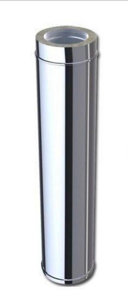 heminée à double parois/cheminée en acier 130 mm, Maison & Meubles, Accessoires pour la Maison | Poubelles, Comme neuf, Inox, Enlèvement