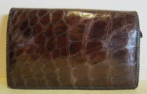 Vintage art deco krokodillenleren tas, clutch; croco 23, Handtassen en Accessoires, Tassen | Damestassen, Gebruikt, Avondtasje