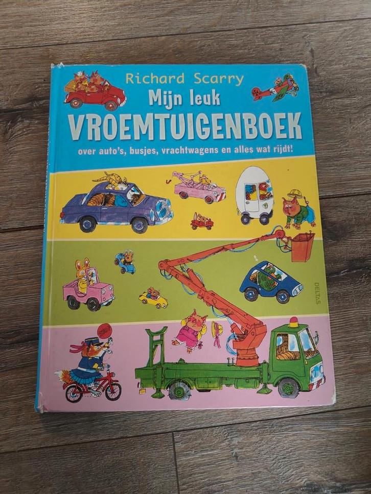 Richard Scarry - Mijn leuk vroemtuigenboek, Boeken, Kinderboeken | Kleuters, Gelezen, Ophalen of Verzenden