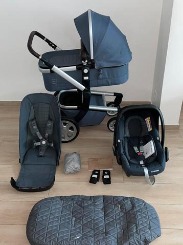 Ensemble 3 en 1 de poussette Joolz Day Quadro Blu, Babygeluk, Comme neuf, Enlèvement, BabyGelukJaSARA@outlook.be