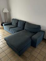 Canapé bleu IKEA trois places avec méridienne, Gebruikt, Stof, Ophalen
