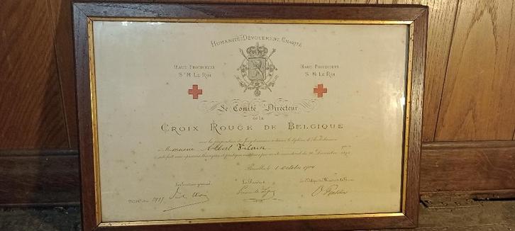 Ambulancediploma van het Rode Kruis, 1904, 55x37, n8, Verzamelen, Militaria | Algemeen, Overige soorten, Overige typen, Ophalen