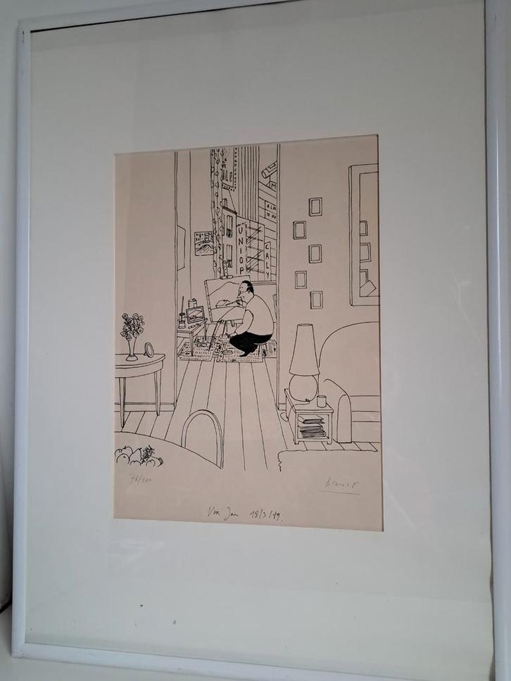 Grafiek Benoit Van Innis, Antiek en Kunst, Kunst | Schilderijen | Modern, Ophalen