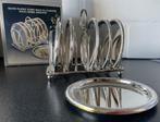 6 verzilverde onderzetters met houder, Huis en Inrichting, Woonaccessoires | Onderzetters, Ophalen, Nieuw, Overig