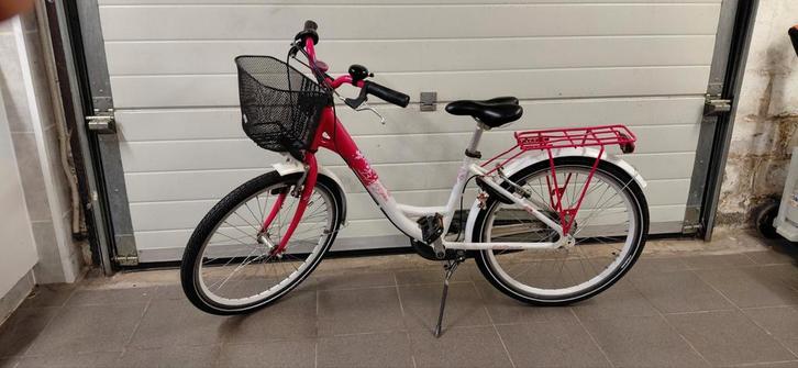 Meisjes fiets roos-wit, Vélos & Vélomoteurs, Vélos | Cruisers & Lowriders, Comme neuf, Femmes, Enlèvement