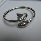 Zilveren armband dolfijntje, Handtassen en Accessoires, Antieke sieraden, Armband, Zilver, Verzenden