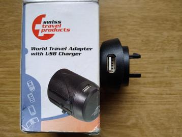 Reis wereld stekker adapter met USB lader beschikbaar voor biedingen