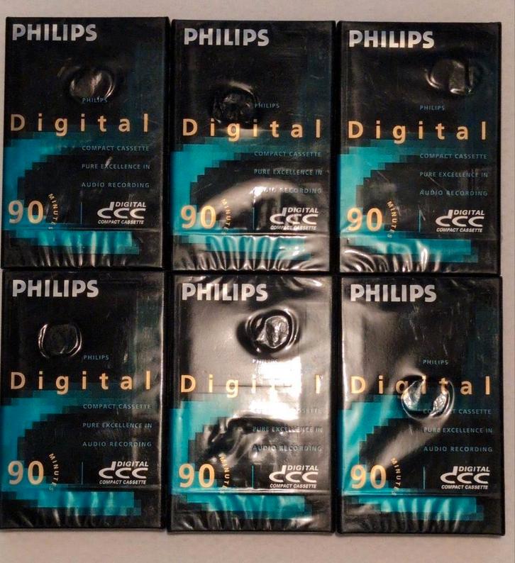 Philips DCC 90 min - nieuw in gesloten verpakking (6 stuks), CD & DVD, Cassettes audio, Neuf, dans son emballage, Vierge, 2 à 25 cassettes audio