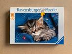 Puzzel slapende kitten, 500 stukjes, 500 à 1500 pièces, Puzzle, Utilisé, Enlèvement ou Envoi