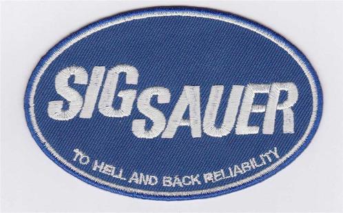 Sig Sauer stoffen opstrijk patch embleem #1, Verzamelen, Kleding en Patronen, Nieuw, Verzenden