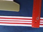 Galon - 32 mm wit lint met rode lijn G3284, Nieuw, Ophalen of Verzenden