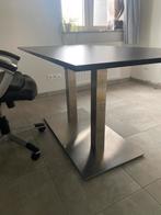 Rechte tafel kleur inox/zwart 160cm op 80cm, Huis en Inrichting, Ophalen, Metaal, 50 tot 100 cm, Zo goed als nieuw