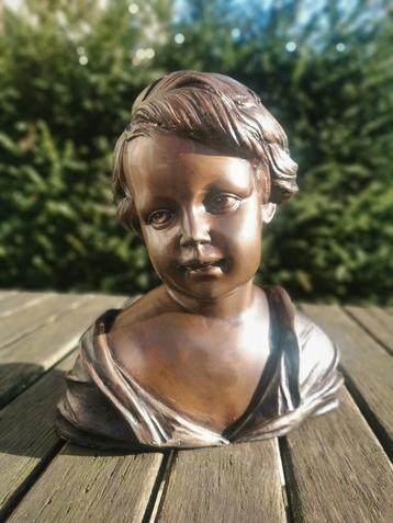 Bronzen buste van een kind Moreau