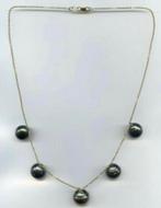 Superbe collier OR massif 14K avec 5 perles de mer de Tahiti, Bijoux, Sacs & Beauté, Enlèvement ou Envoi, Comme neuf, Or, Or