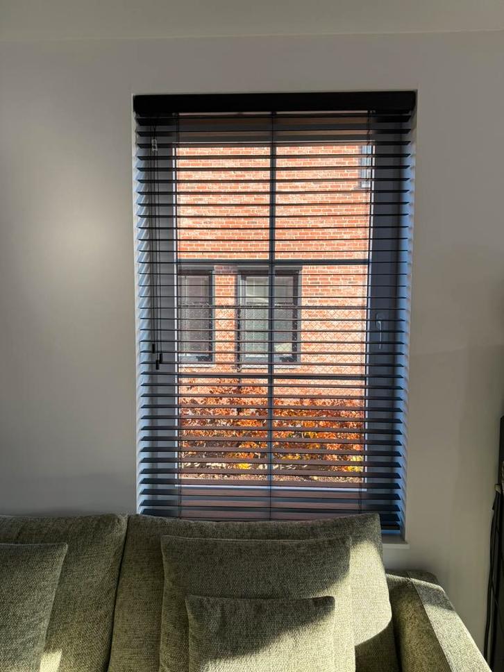 Jaloezie /lamel zwart hout (B 103 x H 168) - 2 stuks, Huis en Inrichting, Stoffering | Gordijnen en Lamellen, Zo goed als nieuw