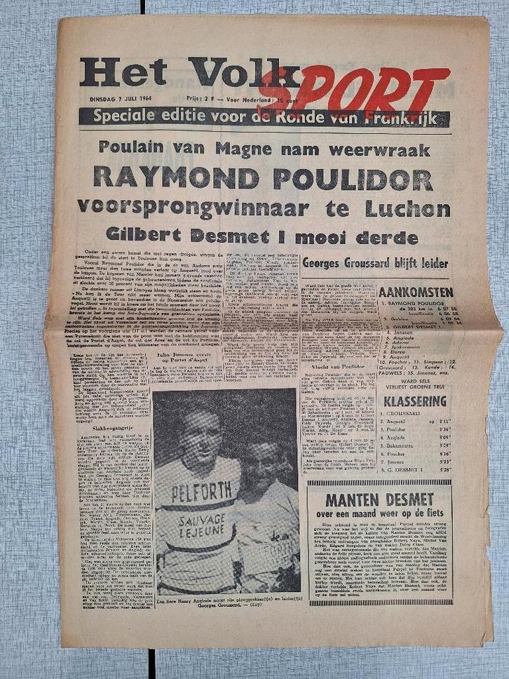 Sleen Buth Tour - Het Volk Sport 7/7/1964, Verzamelen, Stripfiguren, Gebruikt, Overige typen, Overige figuren, Ophalen of Verzenden