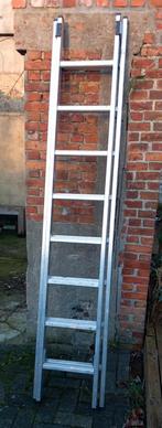 Aluminium ladder 2 x 8 treden, Doe-het-zelf en Bouw, Ophalen, Gebruikt, Ladder, Opvouwbaar of Inschuifbaar