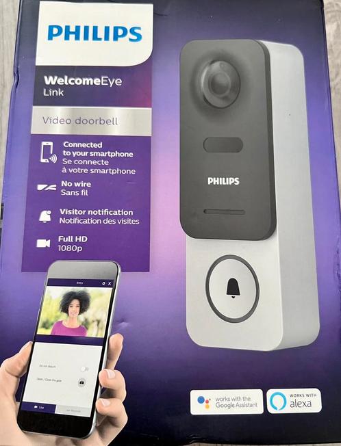 Philips sonnette vidéo intelligente welcome eye link wifi, TV, Hi-fi & Vidéo, Caméras de surveillance, Neuf, Caméra extérieure