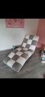 Ligbank uit stof en kunstleer, Huis en Inrichting, Ophalen, Gebruikt, Stof