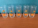 Vintage Fanta limonade glazen set 4 verschillende designs, Ophalen of Verzenden, Gebruikt, Frisdrankglas