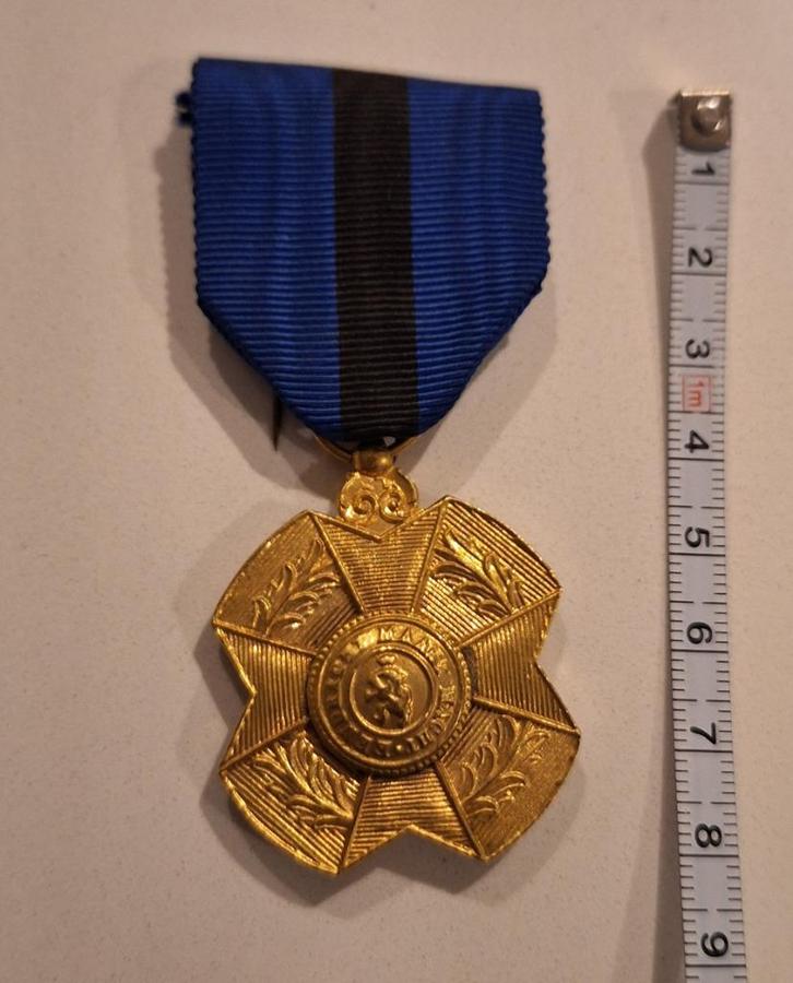 Gouden medaille / ereteken Orde Leopold II WOI 14-18, Verzamelen, Militaria | Algemeen, Overige soorten, Lintje, Medaille of Wings