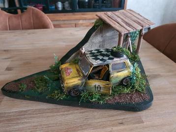 Diorama 1.18 mini cooper Rally 60s abandoned 