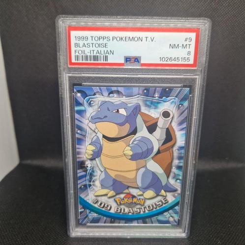 Blastoise Foil Italian Topps T.V PSA 8, Hobby en Vrije tijd, Verzamelkaartspellen | Pokémon, Zo goed als nieuw, Foil, Ophalen of Verzenden