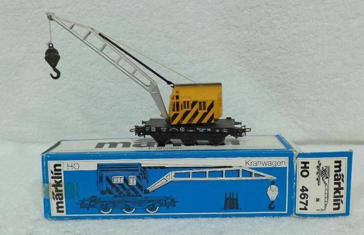 4671 Marklin HO - Kraanwagen + bijwagen (C2400210), Hobby en Vrije tijd, Modeltreinen | H0, Zo goed als nieuw, Wagon, Wisselstroom