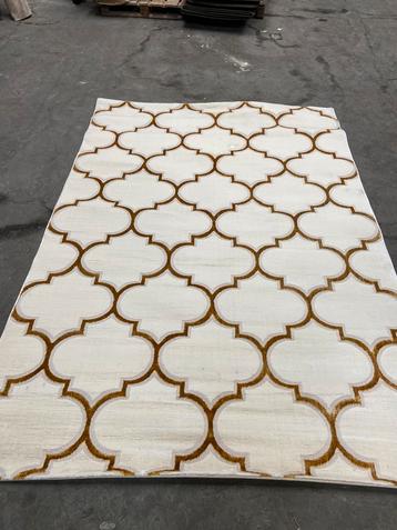 Stijlvol tapijt – 200 x 290 cm – crème met goud patroon beschikbaar voor biedingen