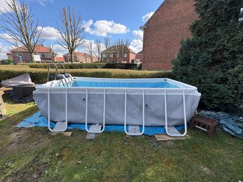 Zwembad intex, Tuin en Terras, Zwembaden, Gebruikt, Opzetzwembad, 80 tot 120 cm, 400 cm of meer, 200 tot 300 cm, Rechthoekig, Ophalen