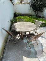 Tuintafel met 4 stoelen, Tuin en Terras, Tuinsets en Loungesets, Ophalen, 4 zitplaatsen, Eettafel, Teakhout