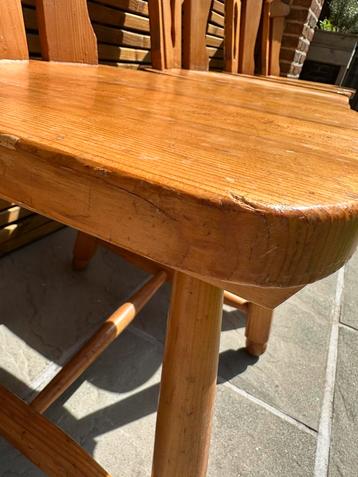 4 vintage stoelen brutalist, Huis en Inrichting, Stoelen, Ophalen, Vier, Hout, Gebruikt