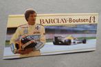 Sticker - BARCLAY - Thierry BOUTSEN - F1, Verzamelen, Nieuw, Auto of Motor, Ophalen of Verzenden