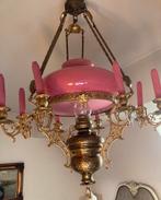 Koperen luchter, Huis en Inrichting, Lampen | Kroonluchters, Ophalen, Gebruikt