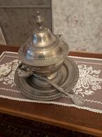 Tinnen soepterinne met bord en soeplepel, Antiek en Kunst, Ophalen of Verzenden