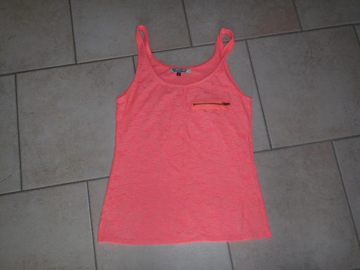 fluorescerend roze t-shirt maat S, Kleding | Dames, T-shirts, Zo goed als nieuw, Maat 36 (S), Roze, Zonder mouw, Ophalen of Verzenden