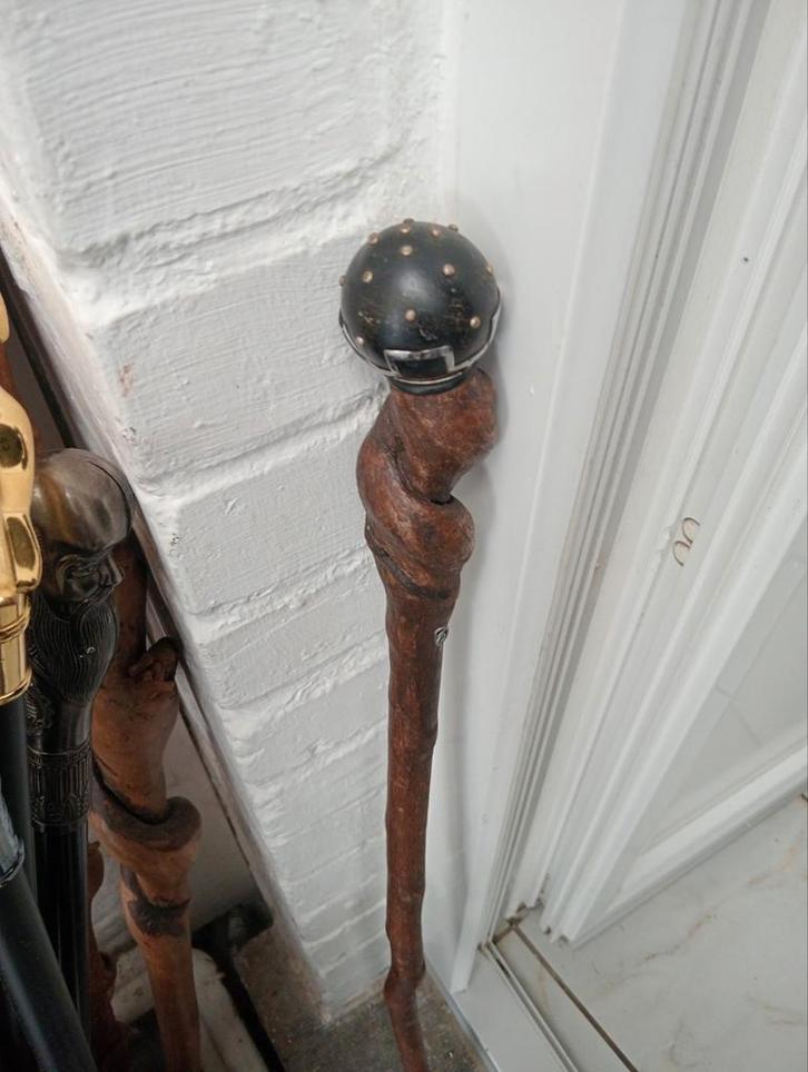 Canne en bois naturel noisetier torturé, Divers, Bâtons de marche