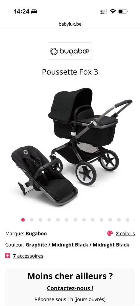 Bugaboo Fox 2 en 1 – Excellent état – Très peu servie, Enfants & Bébés, Enfants & Bébés Autre, Comme neuf, Enlèvement