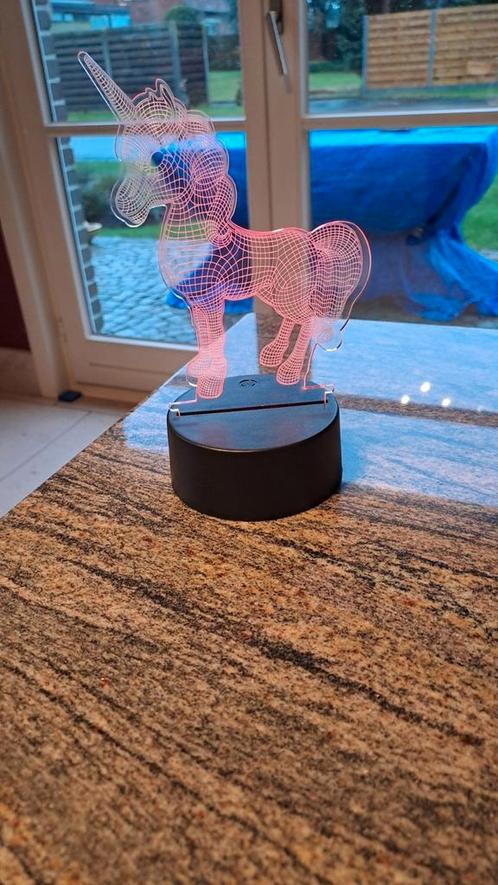 3D Nachtlamp Eenhoorn, Huis en Inrichting, Lampen | Tafellampen, Kunststof, Ophalen of Verzenden