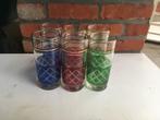 6 gekleurde glazen, Verzamelen, Glas en Drinkglazen, Ophalen of Verzenden, Zo goed als nieuw
