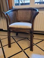 Rotan kuipstoel met stoffen zitting, Ophalen, Gebruikt, Bruin, Riet of Rotan