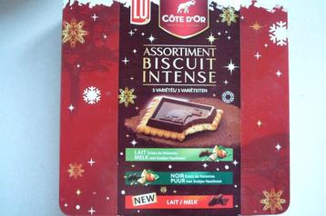 Côte d'Or, LU, boîte à biscuits vide, Noël 2010, Enlèvement ou Envoi, Utilisé, Biscuits, Autres marques